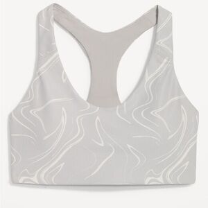 Old Navy Active Powersoft Medium Support Go Dry Grey Swirl Sports Bra